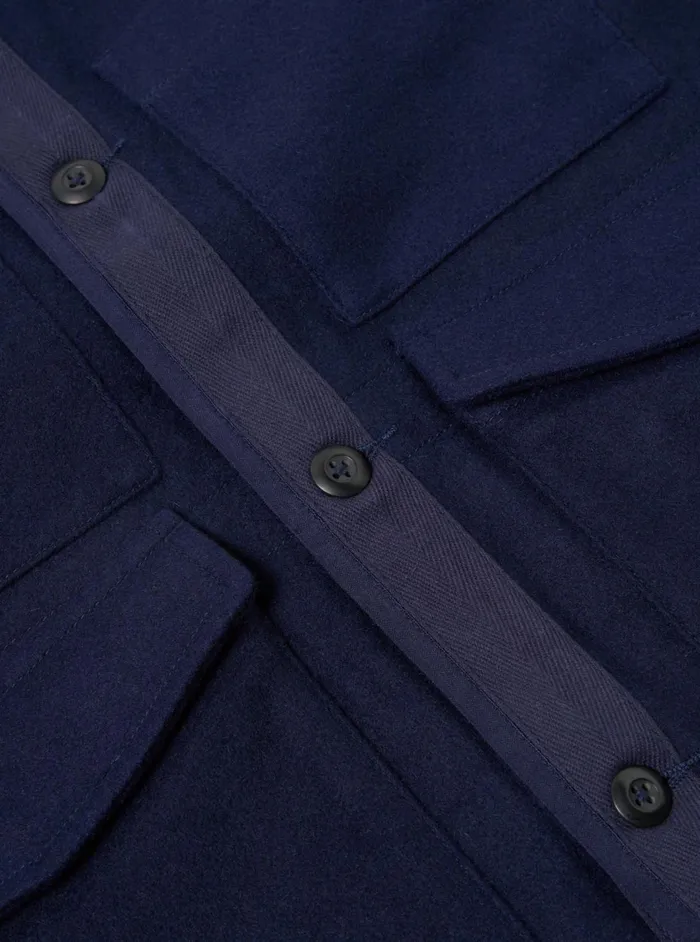 4 Pocket Gilet In Navy Melton Men Universal Works Waistcoats and Gilets