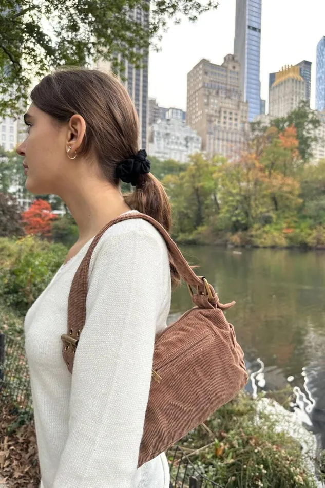 Accessories Corduroy Buckles Bag Brandy Melville BAGS and BACKPACKS