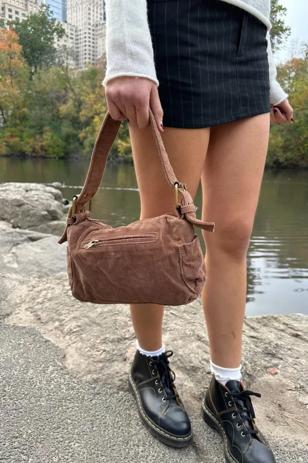 Accessories Corduroy Buckles Bag Brandy Melville BAGS and BACKPACKS