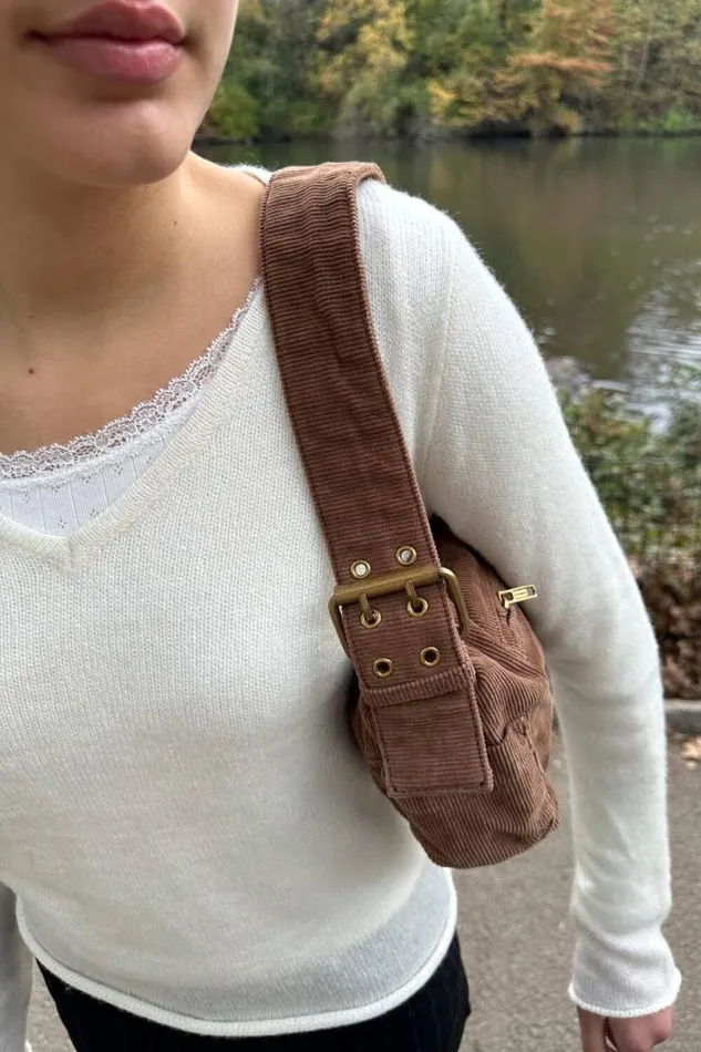 Accessories Corduroy Buckles Bag Brandy Melville BAGS and BACKPACKS