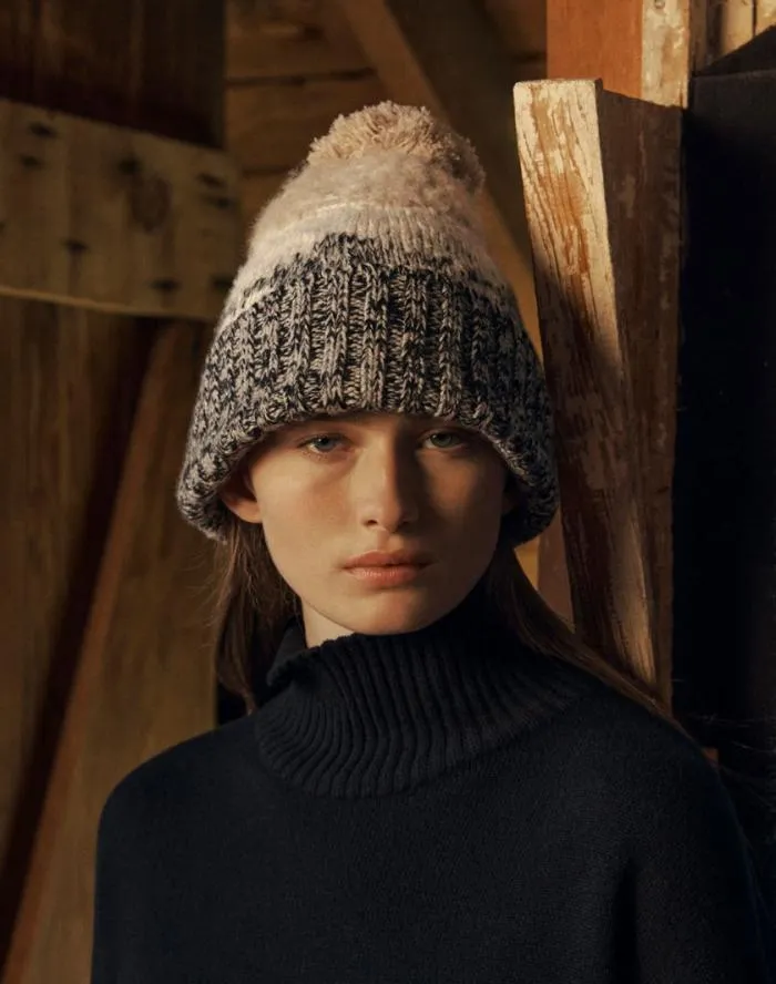 Accessories Fair Isle Jacquard CashmereSilk Beanie Dune Multi Lafayette 148 New York Hats