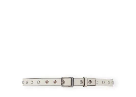 Accessories GANNI Belts Eyelet Thin Waist Belt Egret