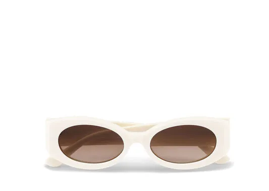 Accessories GANNI Sunglasses Oval Sunglasses Egret