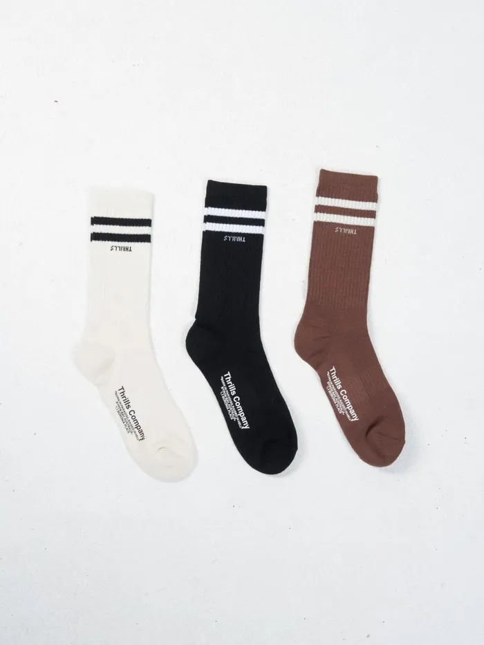 Accessories Minimal 3 Pack Sock Chestnut Thrills Socks