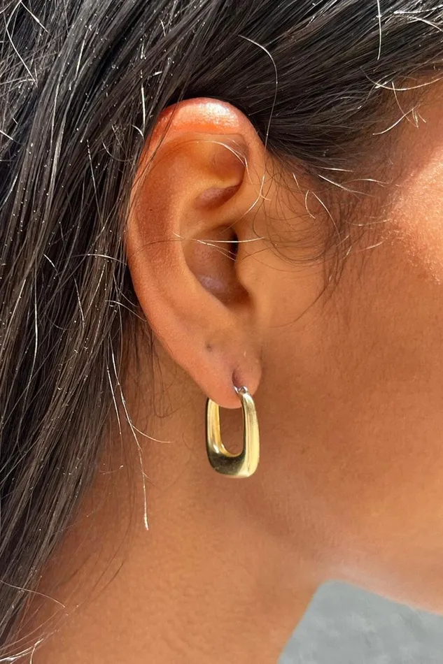 Accessories Rectangle Hoop Earrings Brandy Melville JEWELRY