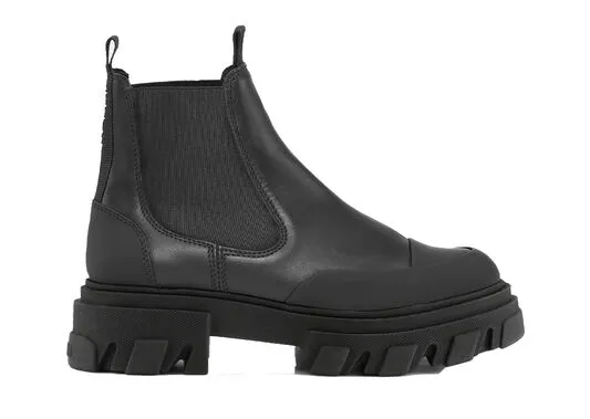 AccessoriesShoes GANNI Boots Cleated Low Chelsea Boots Black