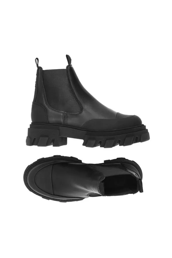 AccessoriesShoes GANNI Boots Cleated Low Chelsea Boots Black AccessoriesShoes GANNI Boots Cleated Low Chelsea Boots Black