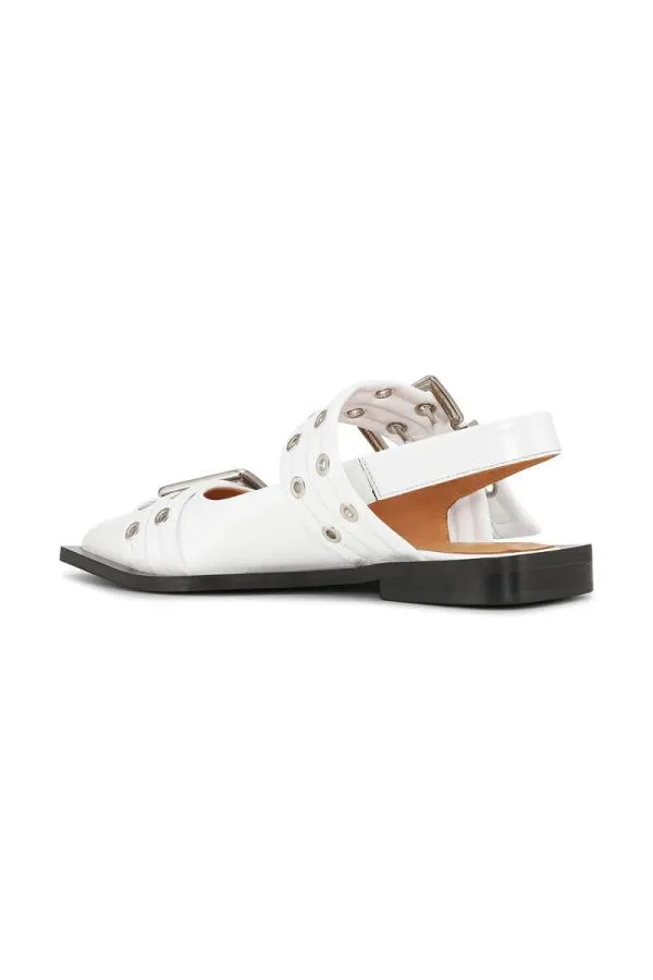 AccessoriesShoes GANNI Buckle Shoes White Wide Welt Buckle Ballerinas Egret AccessoriesShoes GANNI Buckle Shoes White Wide Welt Buckle Ballerinas Egret