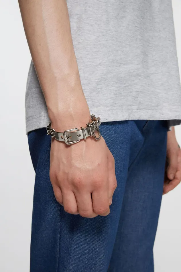 Acne Studios Buckle Chain Bracelet Silver Women Jewellery