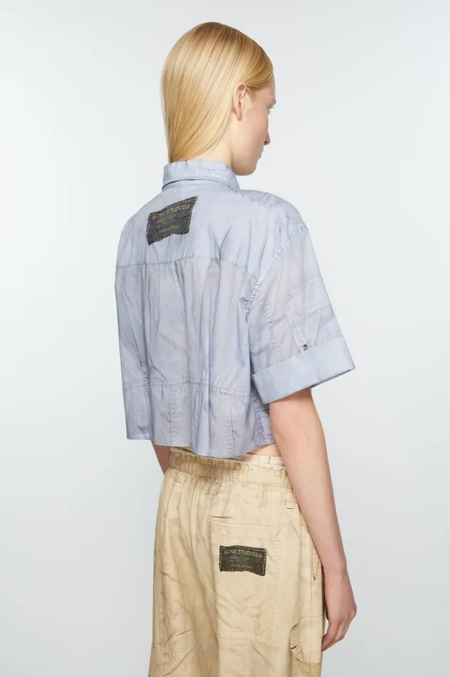 Acne Studios Buttonup Shirt Printed Light Blue Women Shirts and Blouses