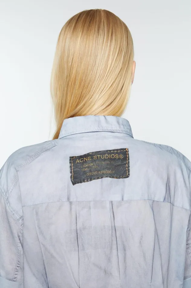 Acne Studios Buttonup Shirt Printed Light Blue Women Shirts and Blouses