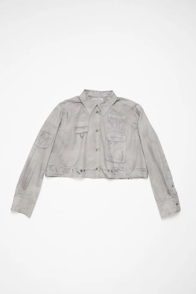 Acne Studios Buttonup Shirt Printed Light Brown Women Shirts and Blouses