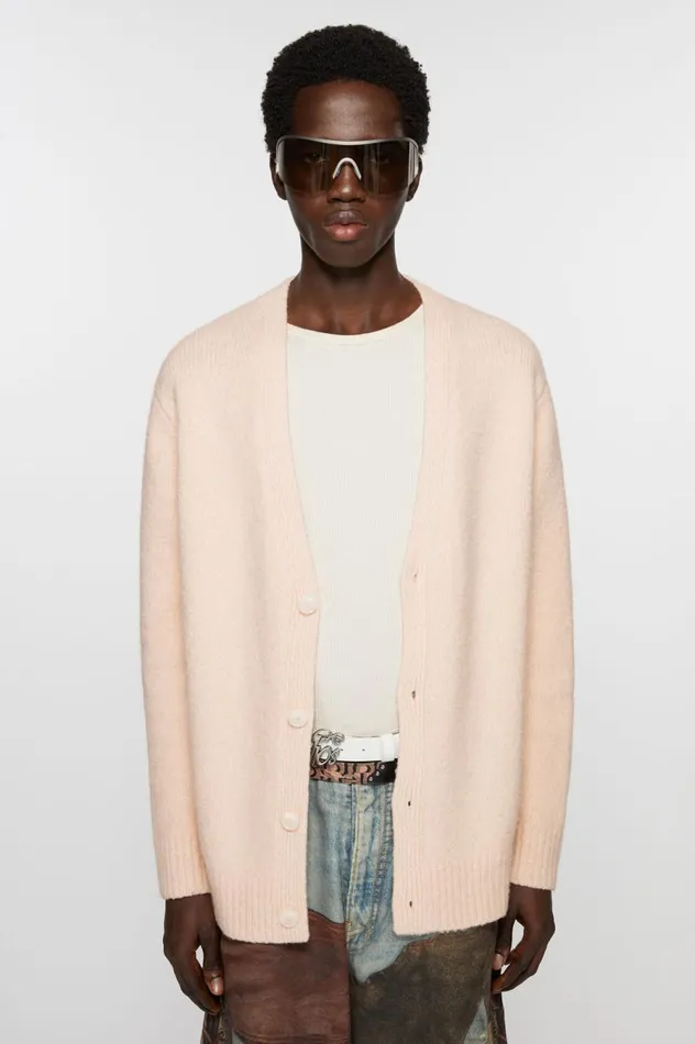Acne Studios Cardigan Wool Blend Light Pink Men Knitwear