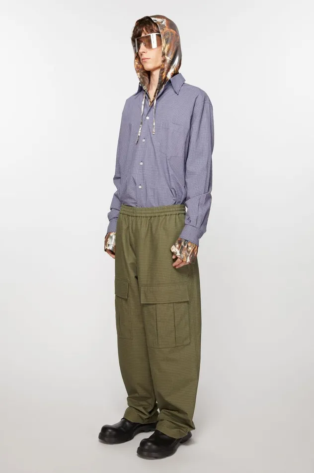 Acne Studios Cargo Trousers Olive Green Men Trousers