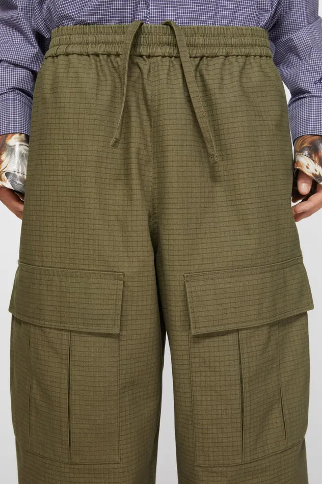 Acne Studios Cargo Trousers Olive Green Men Trousers