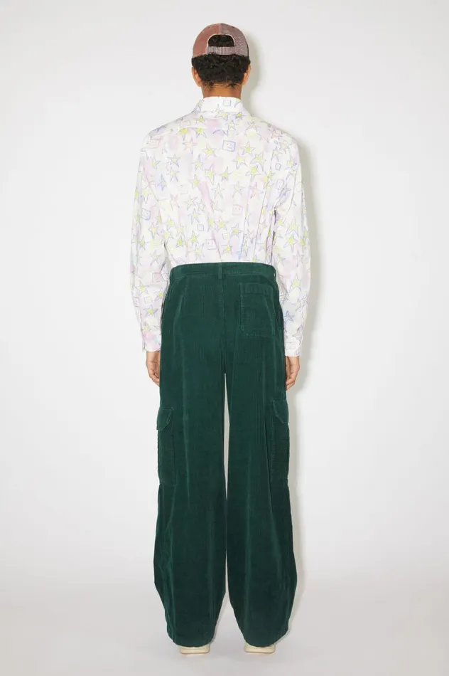 Acne Studios Corduroy Cargo Trousers Night Green Women Trousers