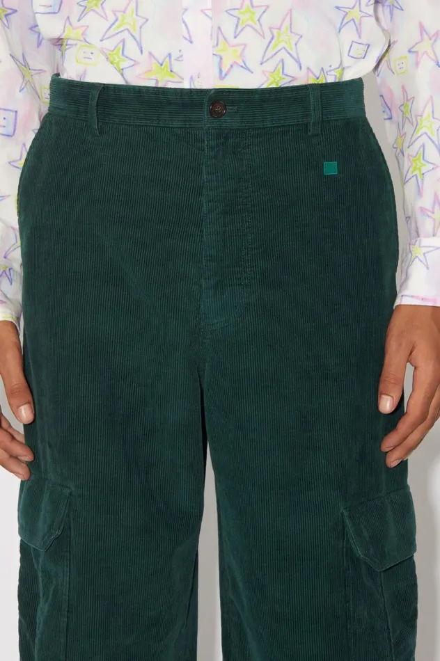Acne Studios Corduroy Cargo Trousers Night Green Women Trousers