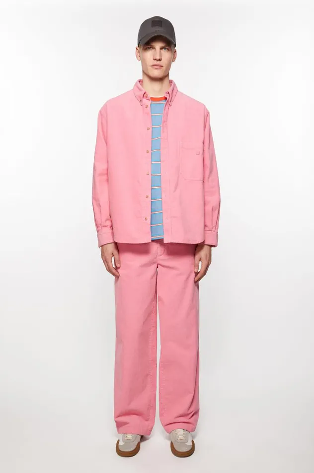Acne Studios Corduroy Overshirt Tango Pink Men Outerwear