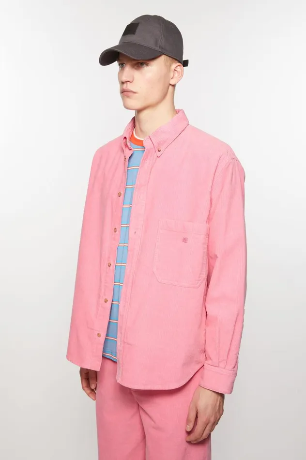 Acne Studios Corduroy Overshirt Tango Pink Men Outerwear