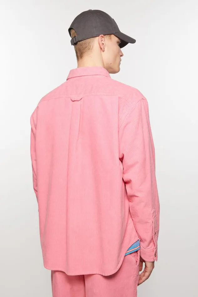 Acne Studios Corduroy Overshirt Tango Pink Men Outerwear