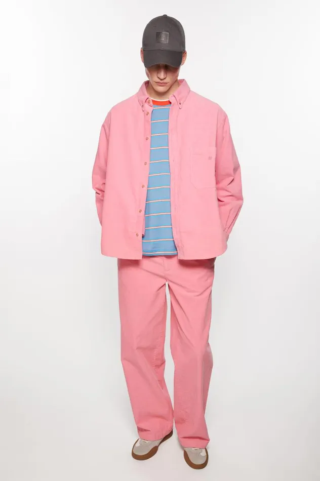 Acne Studios Corduroy Overshirt Tango Pink Men Outerwear