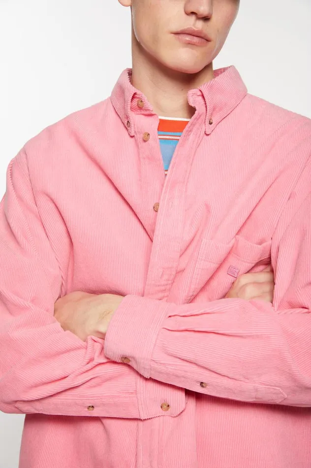Acne Studios Corduroy Overshirt Tango Pink Men Outerwear