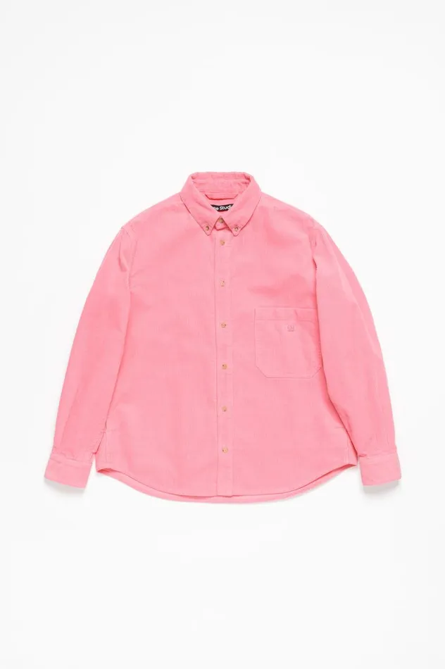 Acne Studios Corduroy Overshirt Tango Pink Men Outerwear