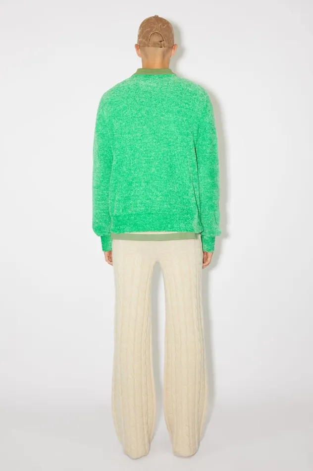Acne Studios Crew Neck Knit Jumper Bright Green Men Knitwear