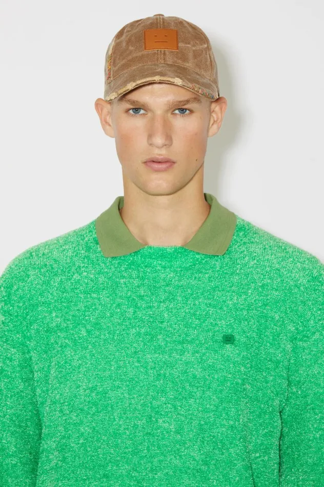Acne Studios Crew Neck Knit Jumper Bright Green Men Knitwear