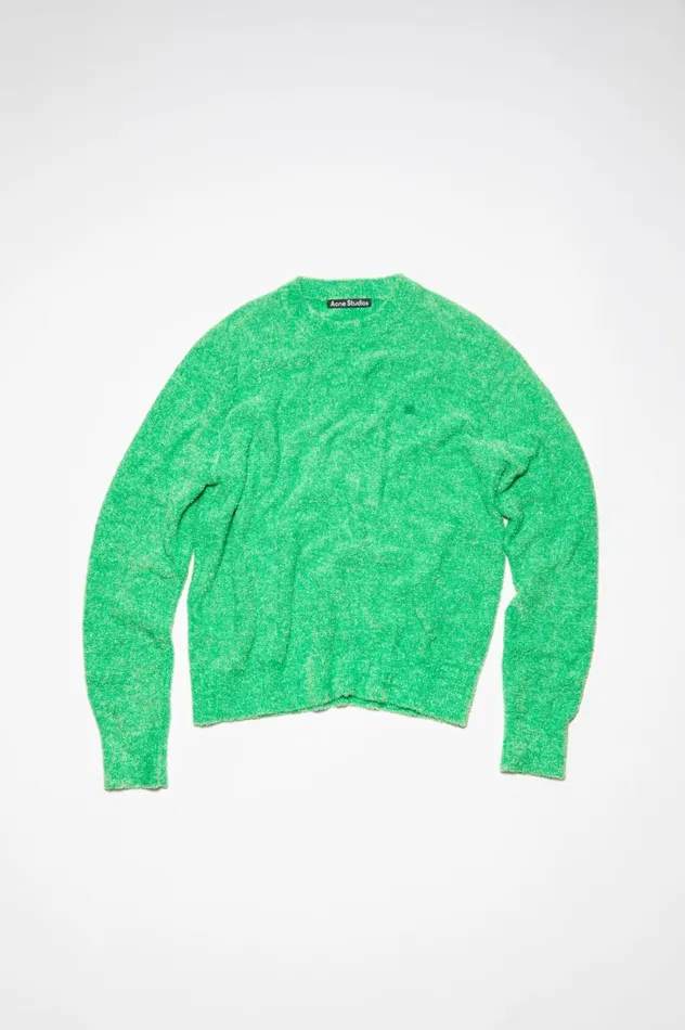 Acne Studios Crew Neck Knit Jumper Bright Green Men Knitwear
