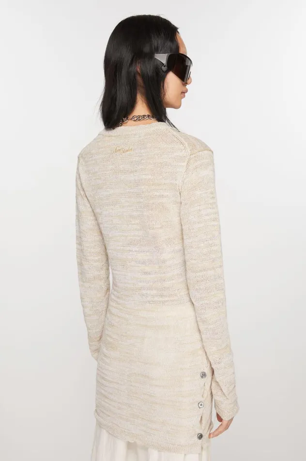 Acne Studios Crew Neck Knit Top Off White Women Knitwear