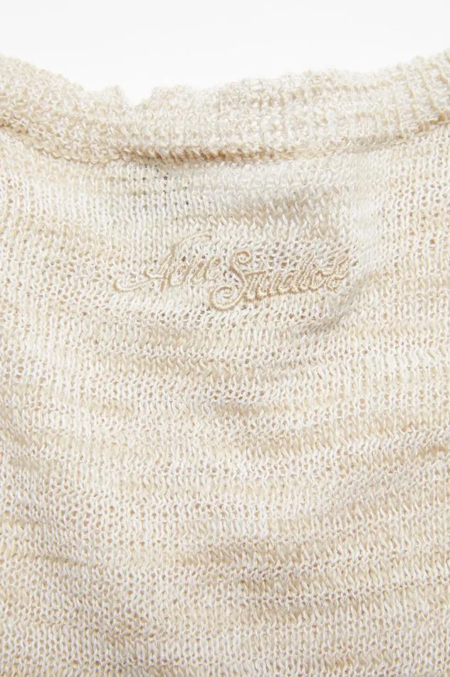 Acne Studios Crew Neck Knit Top Off White Women Knitwear