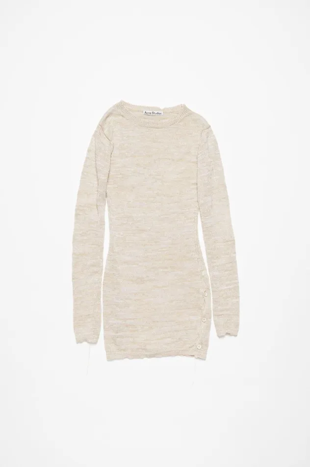 Acne Studios Crew Neck Knit Top Off White Women Knitwear