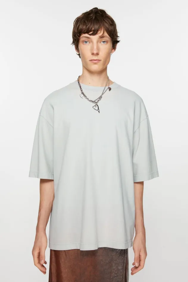 Acne Studios Crew Neck Tshirt 8211 Relaxed Fit Soft Blue Women Tshirts