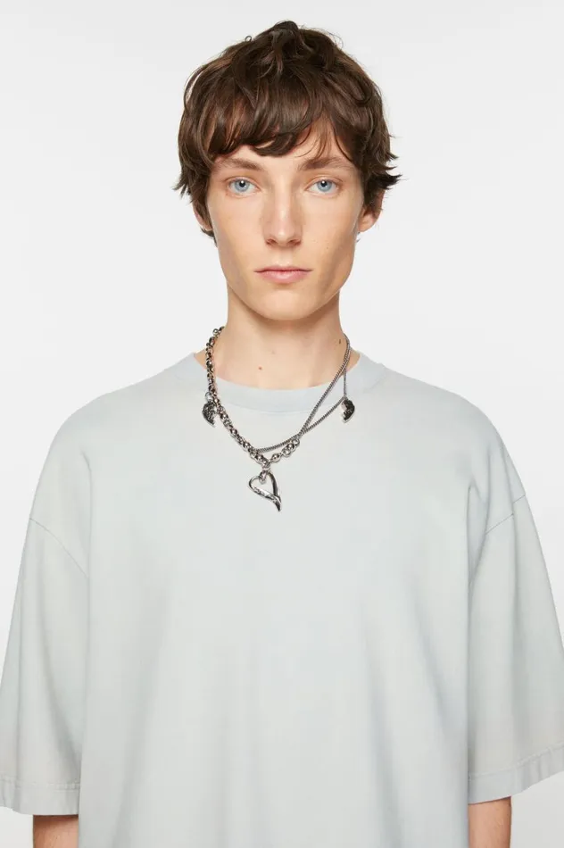 Acne Studios Crew Neck Tshirt 8211 Relaxed Fit Soft Blue Women Tshirts