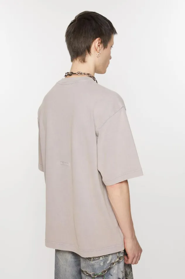 Acne Studios Crew Neck Tshirt 8211 Relaxed Unisex Fit Dusty Purple Men Tshirts