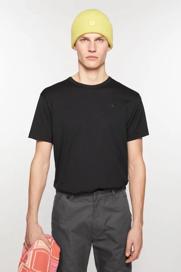 Acne Studios Crew Neck Tshirt Regular Fit Black Women Tshirts