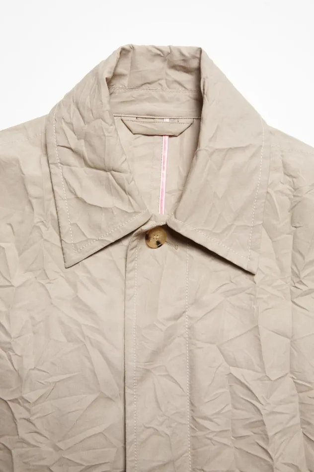 Acne Studios Crinkled Trench Coat Light Beige Men Outerwear