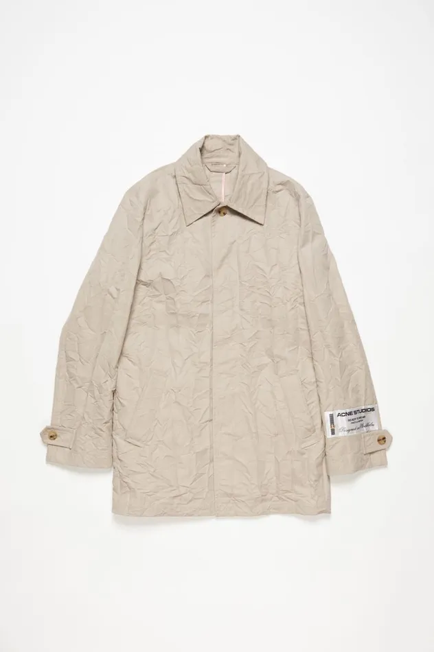Acne Studios Crinkled Trench Coat Light Beige Men Outerwear