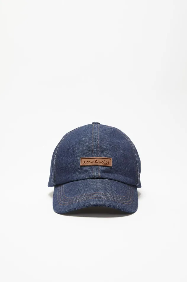 Acne Studios Denim Baseball Cap Indigo Blue Women Hats