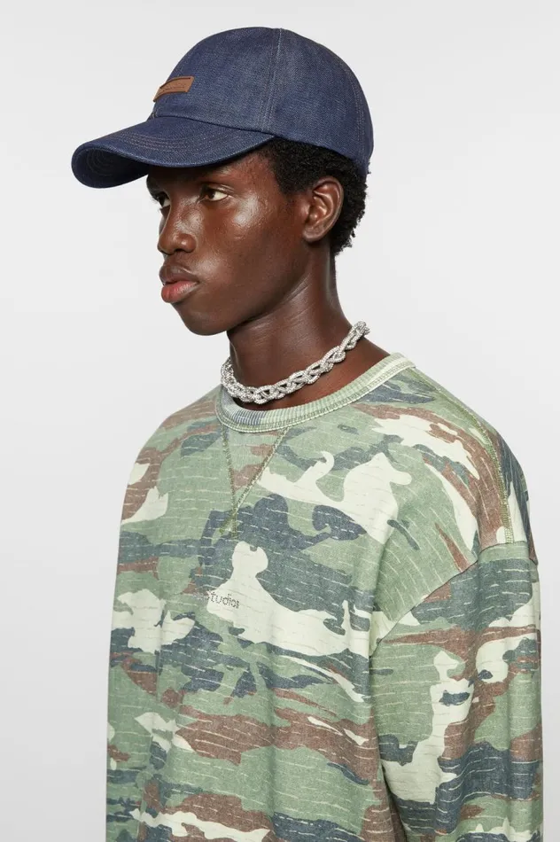 Acne Studios Denim Baseball Cap Indigo Blue Women Hats