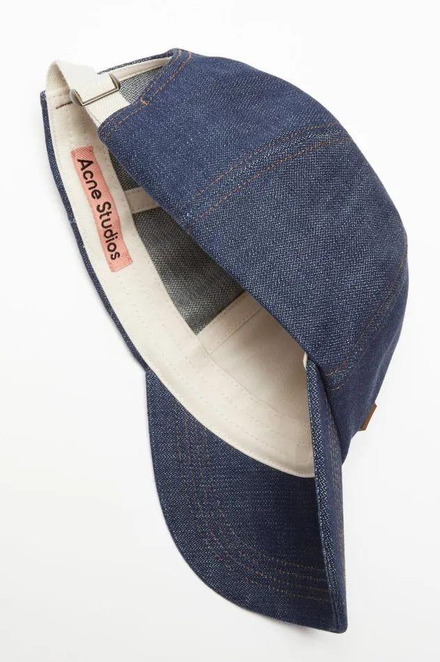 Acne Studios Denim Baseball Cap Indigo Blue Women Hats