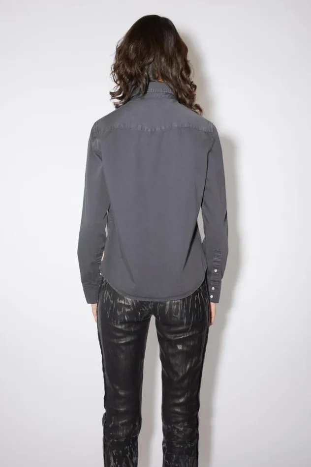 Acne Studios Denim Buttonup Shirt Dark Grey Women Shirts and Blouses