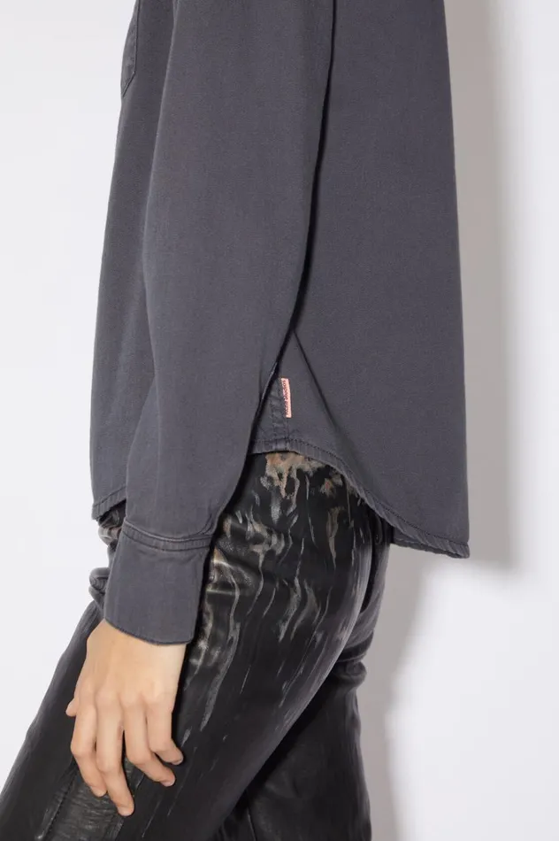 Acne Studios Denim Buttonup Shirt Dark Grey Women Shirts and Blouses