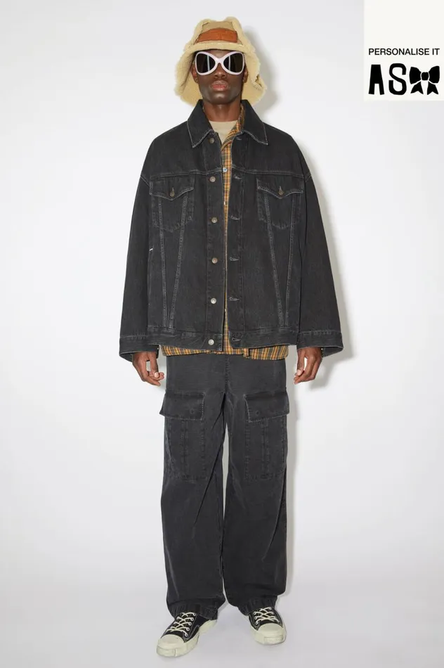 Acne Studios Denim Jacket 8211 Oversized Unisex Fit Black Women Outerwear