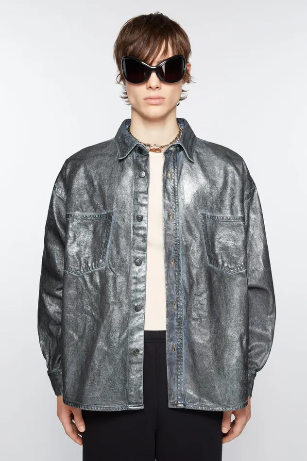 Acne Studios Denim Shirt 8211 Relaxed Fit Silverblue Men Shirts