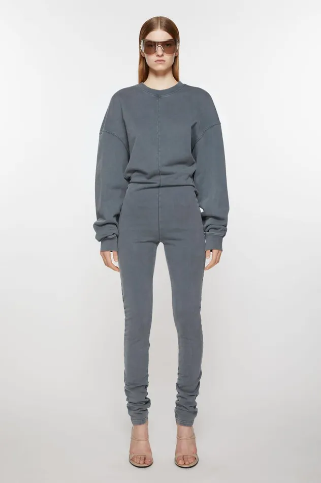 Acne Studios Fleece Jumpsuit Anthracite Grey Women Dresses