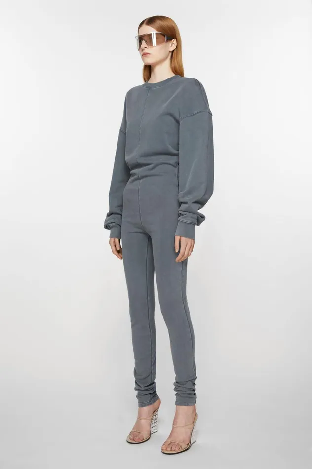 Acne Studios Fleece Jumpsuit Anthracite Grey Women Dresses
