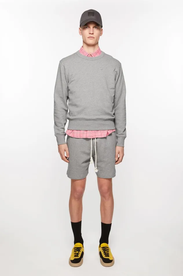 Acne Studios Fleece Shorts Light Grey Melange Men Shorts
