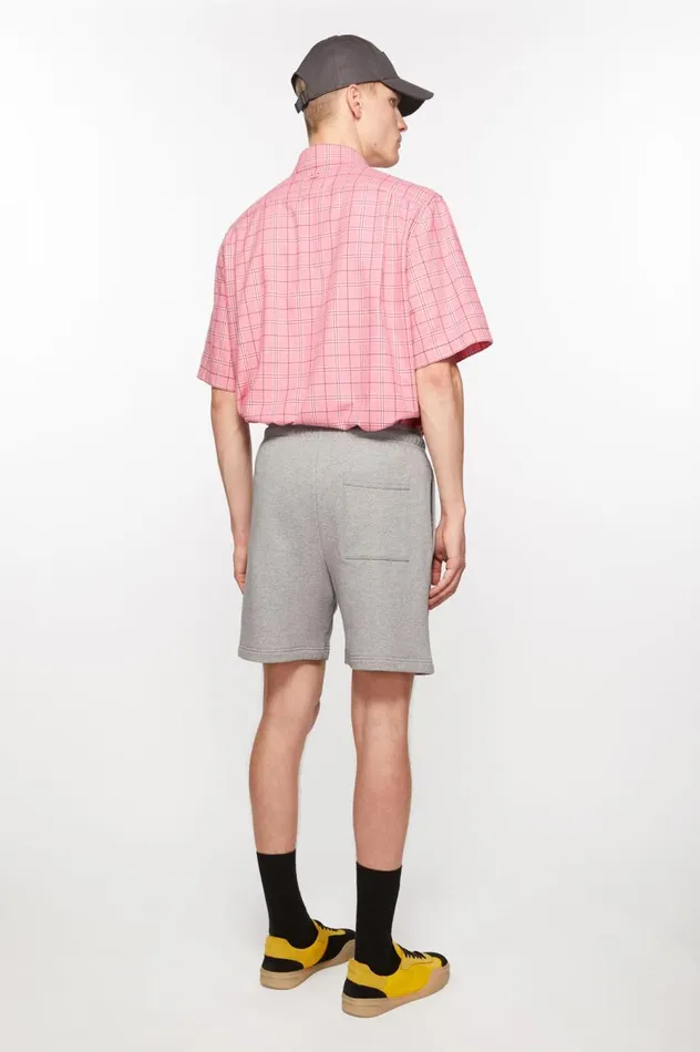 Acne Studios Fleece Shorts Light Grey Melange Men Shorts